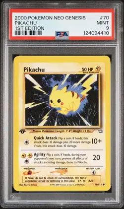 2000 POKEMON NEO GENESIS 1ST ED #70 PIKACHU PSA 9 - Image 1