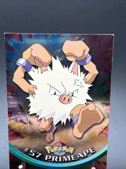 Pokemon #57 PRIMEAPE 1999 TOPPS TV Animation Rare Holo Foil - Image 2