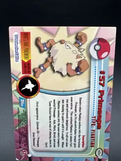 Pokemon #57 PRIMEAPE 1999 TOPPS TV Animation Rare Holo Foil - Image 5