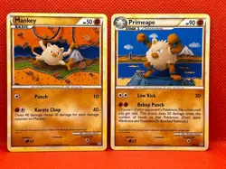 Pokemon Tcg Mankey 53/95 & Primeape 22/95 Unleashed Non Holo - Image 1