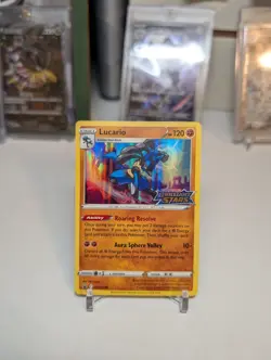 Lucario SWSH186 Brilliant Stars Pokemon Pre-Release Stamped Promo Holo, NM - Image 1