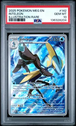 2025 POKEMON MEG EN-MEGA EVOLUTION ILLUSTRATION RARE #142 INTELEON PSA 10 - Image 1