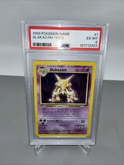 1999 Pokemon TCG Alakazam 001/102 Base Set Holo PSA 6 - Image 1