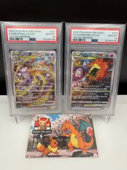 PSA10 SEQUENTIAL Charizard 212/172 Mewtwo 221/172 VSTAR Universe Pokemon 2022 - Image 1