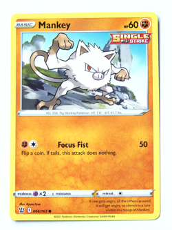 Mankey 066/163 (NM, Pokemon Card, Battle Styles, 2021, Fighting, Common) - Image 1