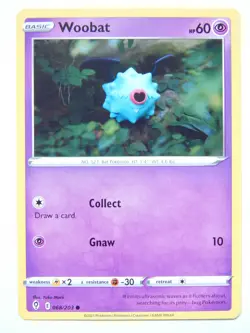 Woobat 068/203 (NM, Pokemon Card, Evolving Skies, 2021, Psychic, Common) - Image 1