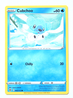 Cubchoo 042/172 (NM, Pokemon Card, Brilliant Stars, 2022, Water, Common) - Image 1