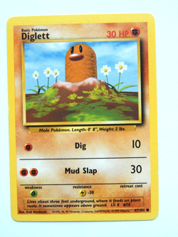 Diglett 47/102 NM Pokemon Card Base Set Vintage Unlimited 1999 Fighting Common - Image 1