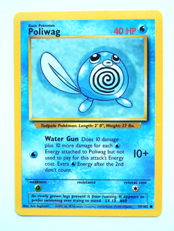 Poliwag 59/102 NM Pokemon Card Base Set Vintage Unlimited 1999 Water Common - Image 1