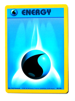 Water Energy 102/102 NM Pokemon Card Vintage Base Set Unlimited 1999 Common - Image 1
