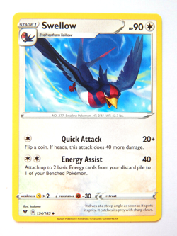 Swellow 134/185 (NM, Pokemon Card, Vivid Voltage, 2020, Colorless, Uncommon) - Image 1