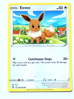 Eevee 205/264 (NM, Pokemon Card, Fusion Strike, 2021, Colorless, Common) - Image 1