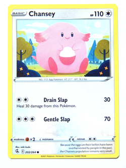 Chansey 202/264 (NM, Pokemon Card, Fusion Strike, 2021, Colorless, Common) - Image 1