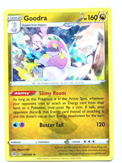 Goodra 197/264 (NM, Pokemon Card, Fusion Strike, 2021, Dragon, Rare) - Image 1