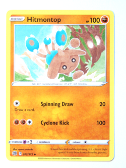 Hitmontop 072/172 (NM, Pokemon Card, Brilliant Stars, 2022, Fighting, Uncommon) - Image 1