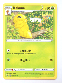 Kakuna 002/185 (NM, Pokemon Card, Vivid Voltage, 2020, Grass, Uncommon) - Image 1
