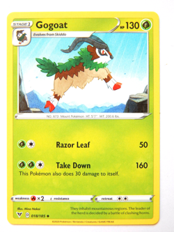 Gogoat 018/185 (NM, Pokemon Card, Vivid Voltage, 2020, Grass, Uncommon) - Image 1