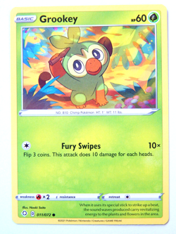 Grookey 011/072 (NM, Pokemon Card, Shining Fates, 2021, Grass, Common) - Image 1
