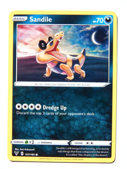Sandile 107/185 (NM, Pokemon Card, Vivid Voltage, 2020, Darkness, Common) - Image 1