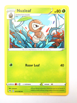 Nuzleaf 011/185 (NM, Pokemon Card, Vivid Voltage, 2020, Grass, Uncommon) - Image 1