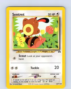 Pokemon TCG Sentret Neo Discovery 63/75 Unlimited Common Card WOTC LP-NM - Image 1