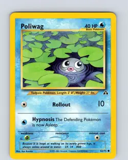 Pokemon TCG Poliwag Neo Discovery 62/75 Unlimited Common Card WOTC LP-NM - Image 1