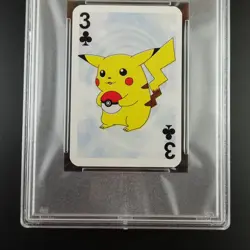 PSA 9 Pikachu Three of Clubs Graded Pokemon Mini Bicycle Card - Image 3