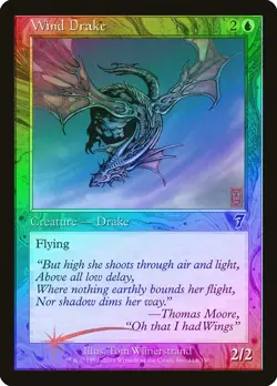 Wind Drake FOIL 7th Edition PLD Blue Common MAGIC THE GATHERING CARD ABUGames - Image 1