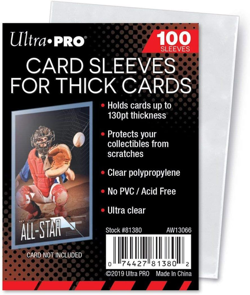 Ultra Pro Clear Thick Card Sleeves, Plastic| Holds cards up to 130-Point |... - Image 1