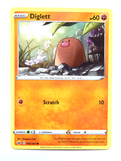 Diglett 092/202 (NM, Pokemon Card, Sword & Shield, 2020, Fighting, Common) - Image 1