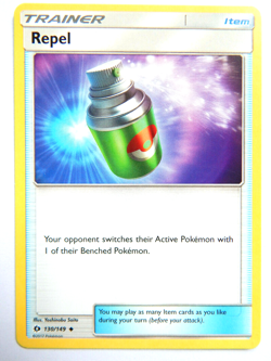 Repel 130/149 (NM, Pokemon Card, Sun & Moon, 2017, Trainer, Item, Uncommon) - Image 1
