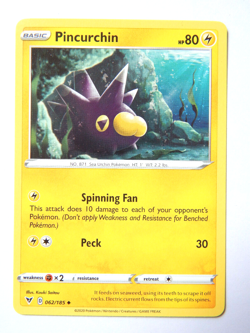 Pincurchin 062/185 (NM, Pokemon Card, Vivid Voltage, 2020, Lightning, Uncommon) - Image 1