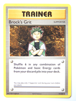 Brock's Grit 74/108 (NM, Pokemon Card, Evolutions, 2016, Supporter, Uncommon) - Image 1