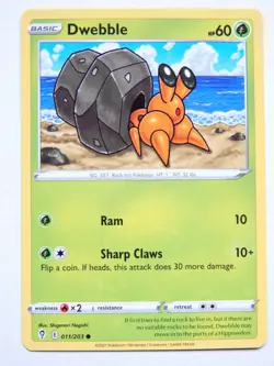 Dwebble 011/203 (NM, Pokemon Card, Evolving Skies, 2021, Grass, Common) - Image 1
