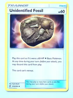 Unidentified Fossil 210/236 (NM, Pokemon Card, Unified Minds, Item, Uncommon) - Image 1