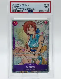 2025 ONE PIECE PROMOS ILLUSTRATION BOX VOL.1 #062 O-NAMI PSA 9 - Image 1