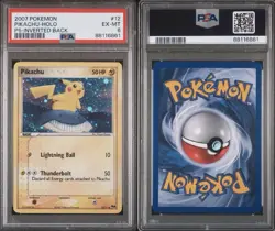 2007 Pokemon Pikachu Holo Inverted Back Error Pop Series 5, Card 12/17 PSA 6 - Image 3