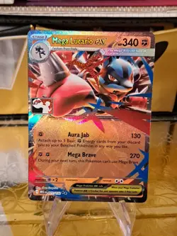 Mega Lucario Ex Pokemon Prize Pack Series 8 Promo Pokemon Card NM/LP - Image 1