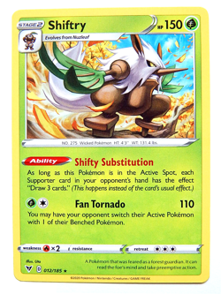 Shiftry 012/185 (NM, Pokemon Card, Vivid Voltage, 2020, Grass, Rare) - Image 1