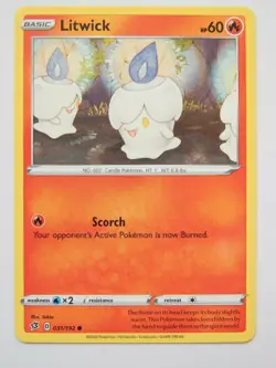 Litwick 031/192 (NM, Pokemon Card, Rebel Clash, 2020, Fire, Common) - Image 1