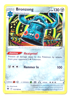 Bronzong 112/189 (NM, Pokemon Card, Astral Radiance, 2022, Metal, Uncommon) - Image 1