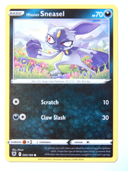 Hisuian Sneasel 092/189 (NM, Pokemon Card, Astral Radiance, Darkness, Common) - Image 1
