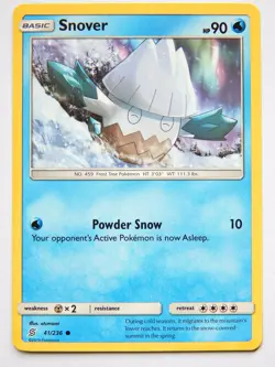 Snover 41/236 (NM, Pokemon Card, Unified Minds, 2019, Water, Common) - Image 1