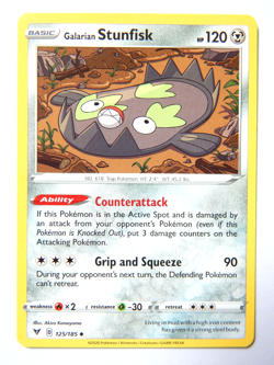 Galarian Stunfisk 125/185 (NM, Pokemon Card, Vivid Voltage, Metal, Uncommon) - Image 1