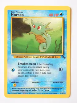 Horsea 49/62 (LP, Pokemon Card, Vintage, Fossil, 1999, Water, Common) - Image 1