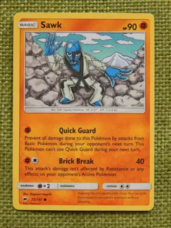 Sawk 72/147 (NM, Pokemon Card, Burning Shadows, 2017, Fighting, Common) - Image 1