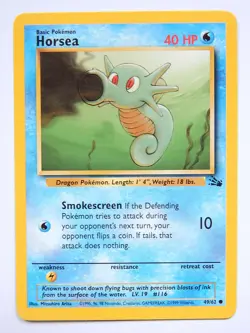 Horsea 49/62 (NM, Pokemon Card, Vintage, Fossil, 1999, Water, Common) - Image 1