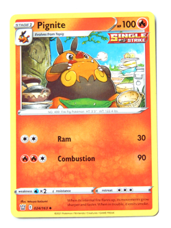 Pignite 024/163 (NM, Pokemon Card, Battle Styles, 2021, Fire, Uncommon) - Image 1