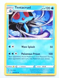 Tentacruel 027/203 (NM, Pokemon Card, Evolving Skies, 2021, Water, Uncommon) - Image 1