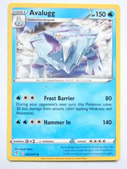 Avalugg 045/203 (NM, Pokemon Card, Evolving Skies, 2021, Water, Uncommon) - Image 1
